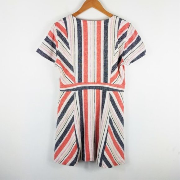Parker Kacey Multicolor Striped Linen Blend Dress - Picture 11 of 13